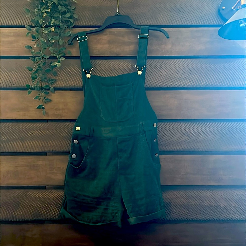 Hunter green shortalls